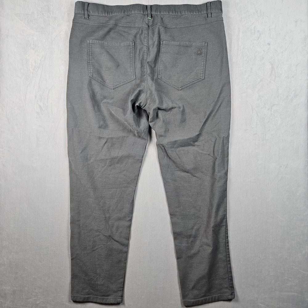 Psycho Bunny Hays Twill Pants Mens 38x30 Grey Cotton Rayon Stretch Trousers - Picture 3 of 14